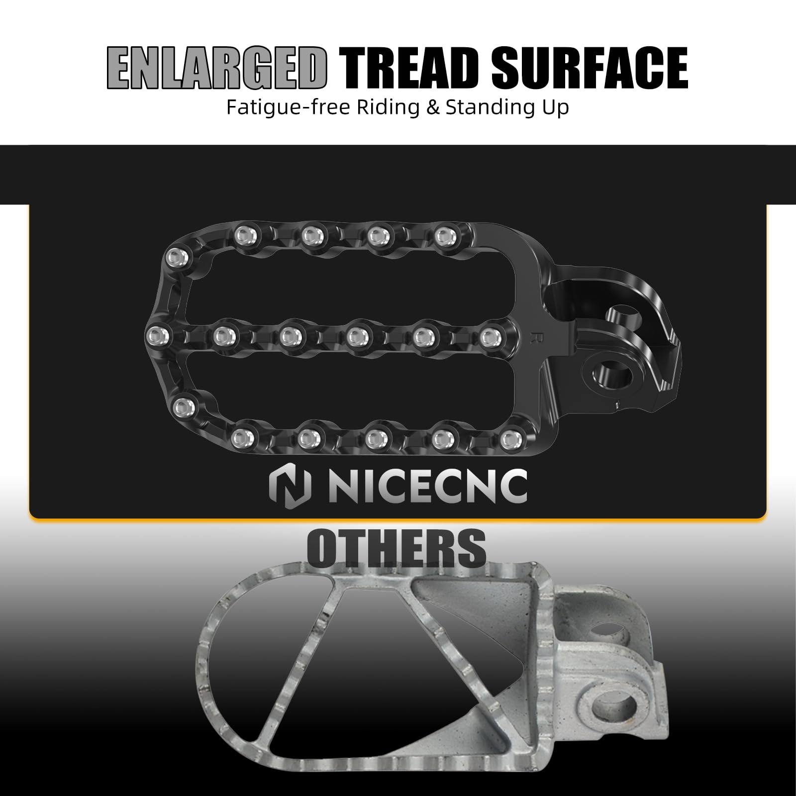 NICECNC Motorrad-Fußrasten-Set Compatible with 690 SMC R 2019–2024, 950 Adventure S 2004–2006, Fußrasten-Set mit Schrauben, Compatible with Husqvarna Norden 901 2022–2023, Aluminium, siehe Ausstattung
