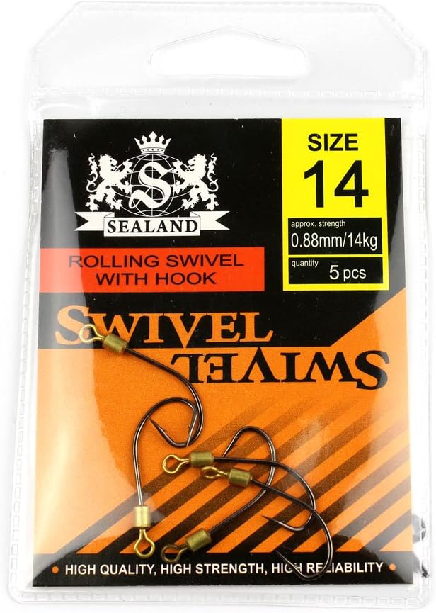 Fishing Swivel FY014-14 Rolling with Hook 14# Tackle Fly Coast Lock Snaps Solid Coastlock Sea Lures