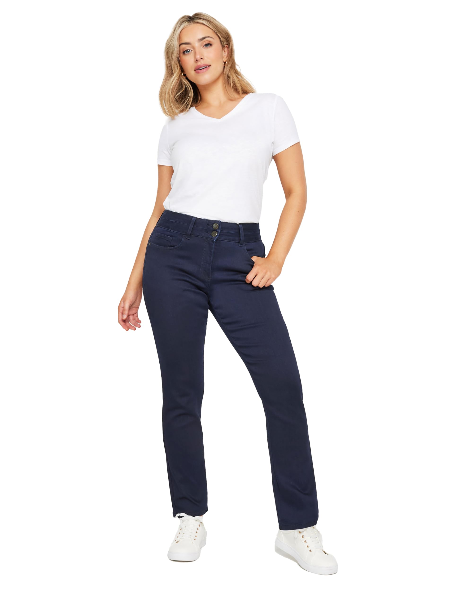 M&Co Women's Blue Indigo Lift & Shape Straight Leg Jeans