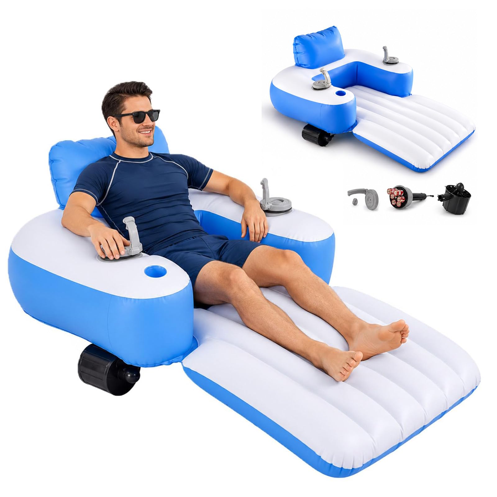 LISTaRSw Motorized Pool Float for Adults Electric Pool Lounger Chair Water Floaties B