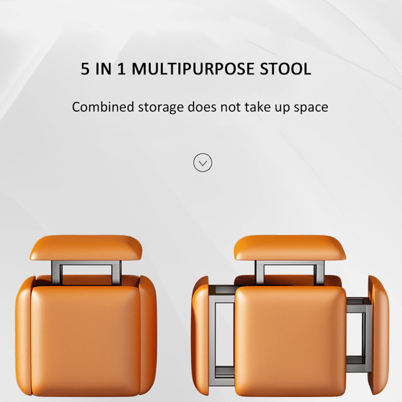 Ottomane Hocker 5 in 1 Stapelbarer Würfelstuhl, Stapelbare Hocker, Quadratische Bank aus Leder/Flanell, Fußhocker mit Rollen für Wohnzimmer, Esszimmer