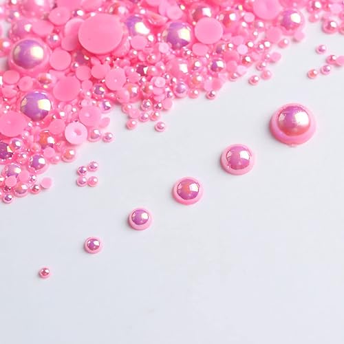 Miniatura 9 de Tamaños mixtos de 0.316 a 0.315 pulgadas, 1000 cuentas de imitación de media bola con parte trasera plana, cuentas sueltas, gemas para álbum de