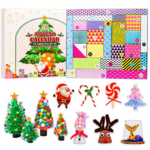 Advent Calendar 2022 Arts and Crafts for Christmas Decorations & Ornaments 24 Boxes Christmas Countdown Handmade by Your Kids Boys and Girs 4 5 6 7 8 9 10 11 12
