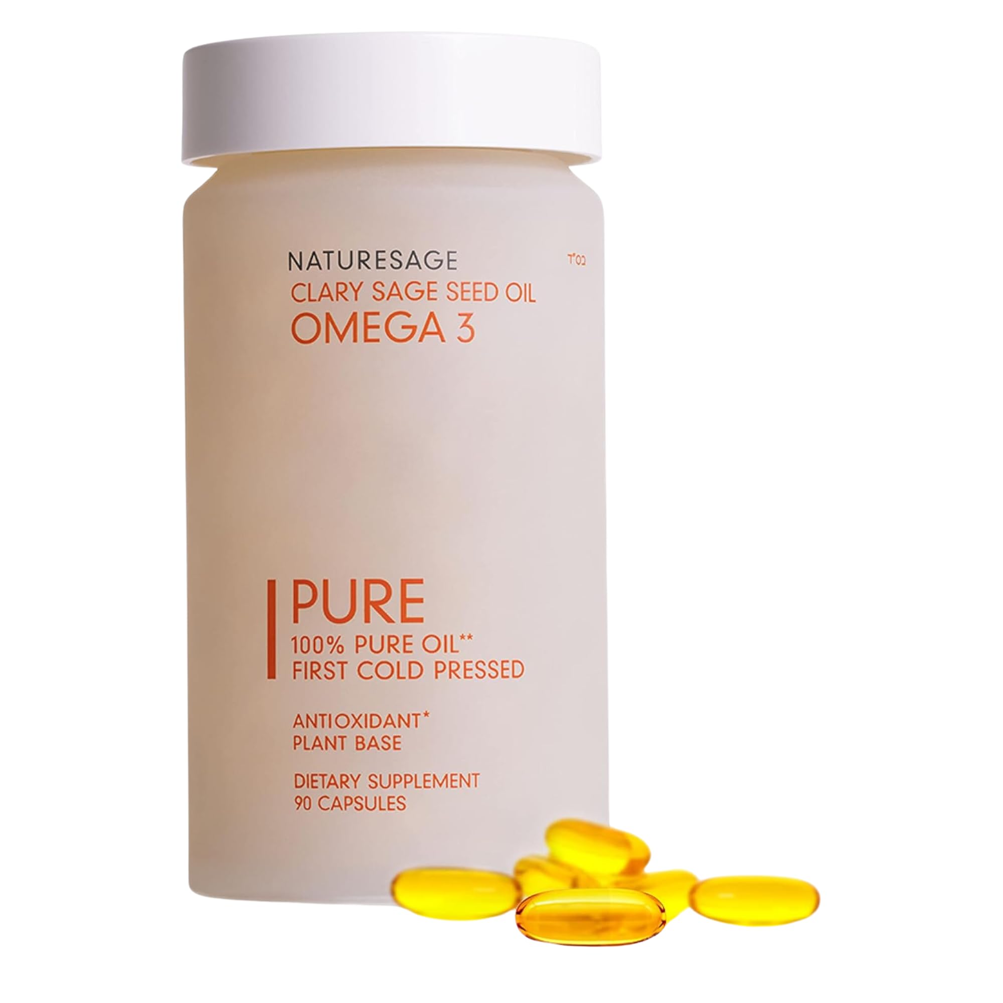 Vegan Omega 3 Capsule Supplement, Plant-Based Omega 3 Fish Oil Alternative, 90 Capsules – Cold Pressed from Clary Sage Seed – Kosher - Omega 3 Fatty Acid Supplement