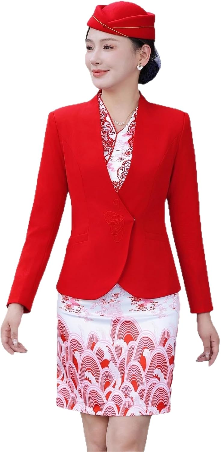 Short Sleeve Blazer and Pleated Skirt Set Women's Spring Summer Office Preppy Suit