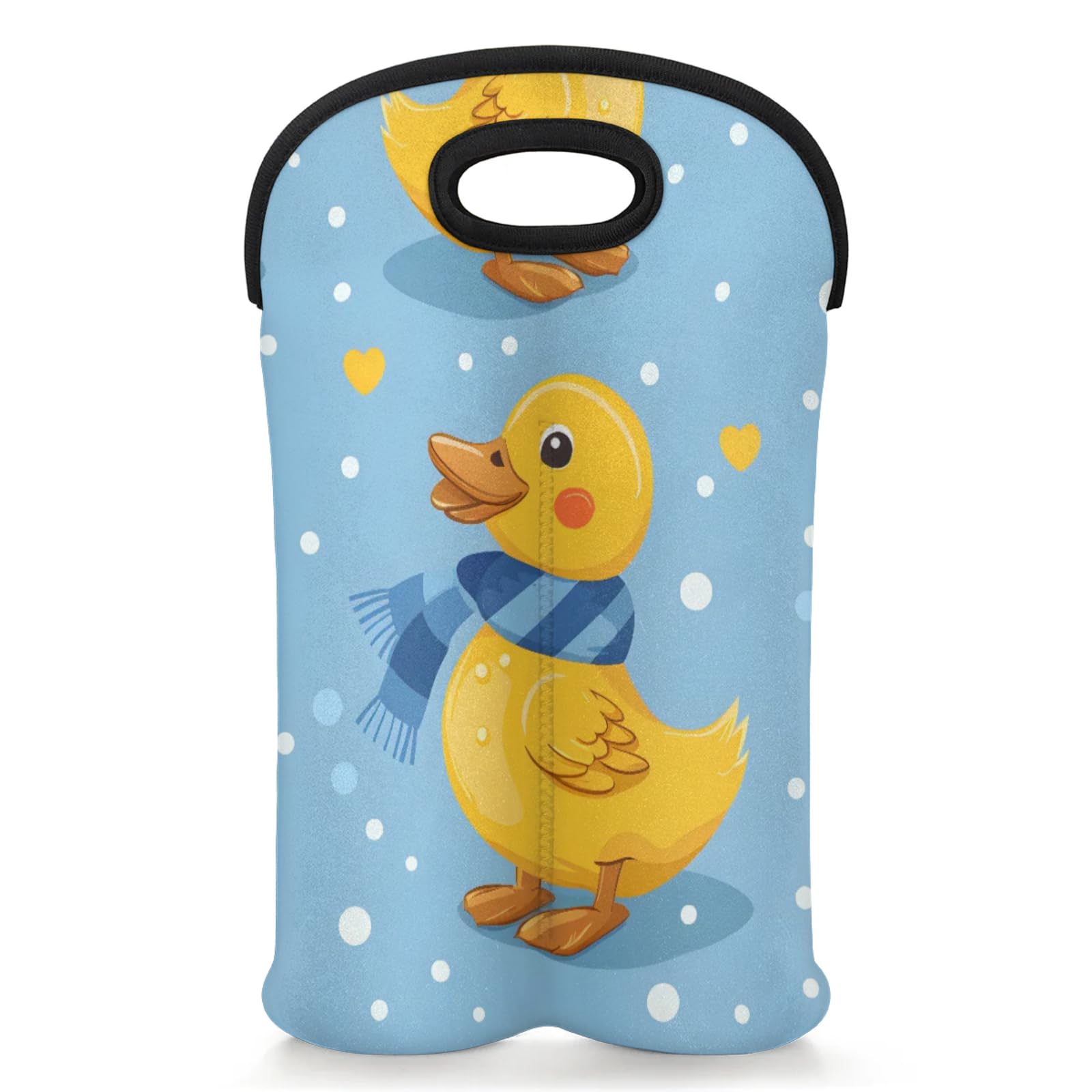 GzLeyigou 2 Bottles Scarf Duck Wine Bag Sleeve Totes Neoprene Protective Wine Carrier Bag for Wine,Water, Champagne, Beer, Baby Bottles,Gift 14.5 x 10 Inches