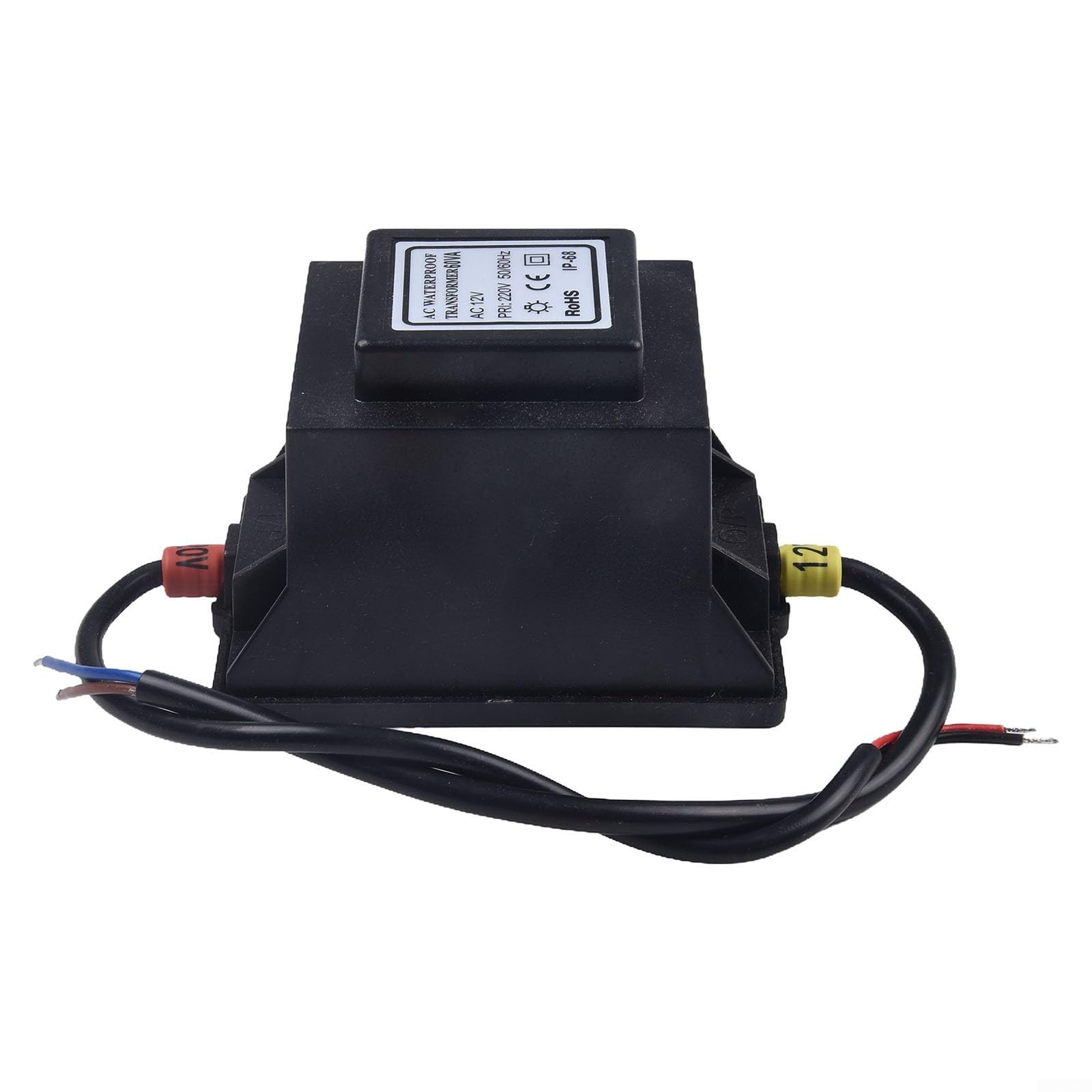 LED Transformer 12V AC/AC, Power Supply IP67 Waterproof Outdoor Lighting Converter Voltage Adapter(60W)