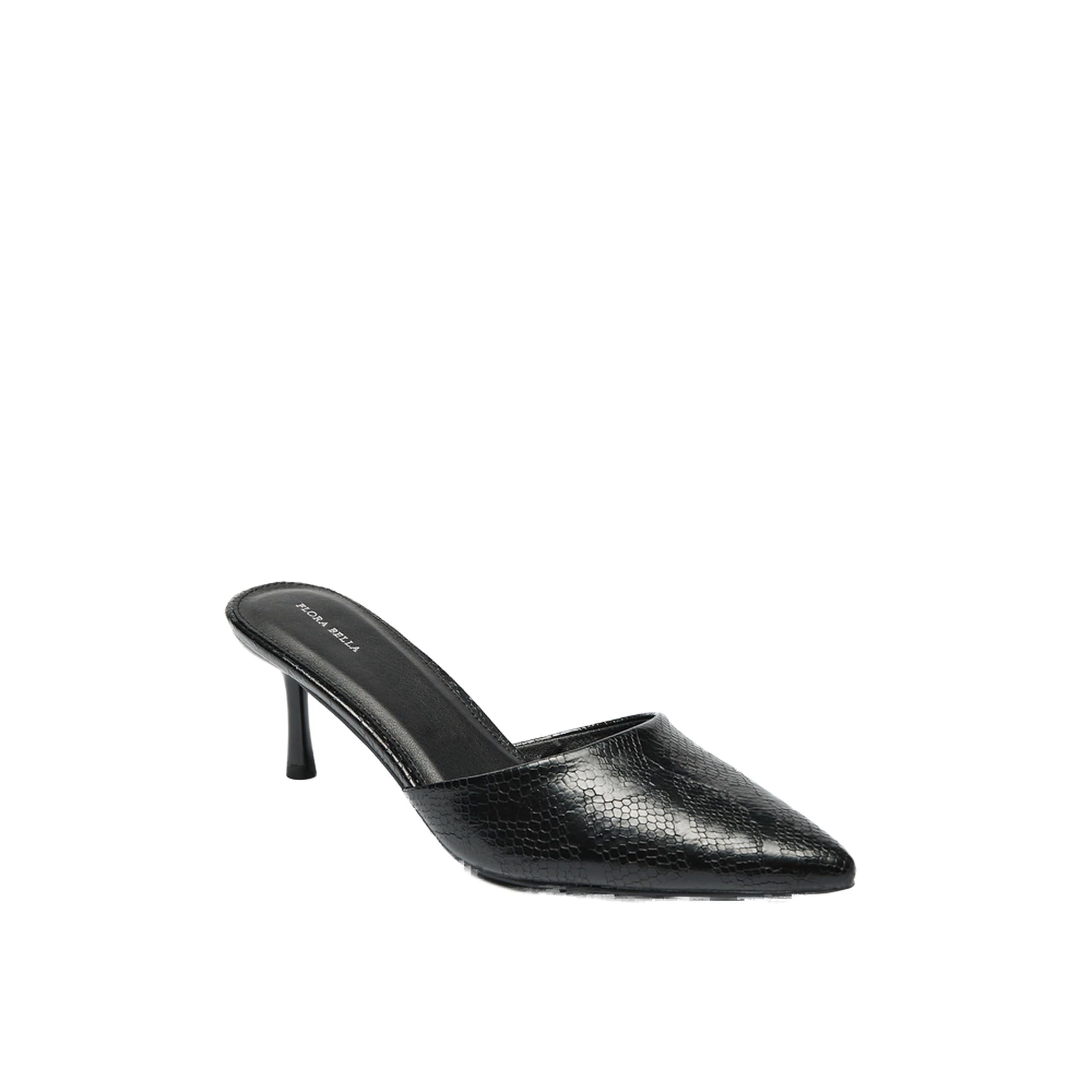 Flora BellaWomen Textured Mules With Stiletto Heels