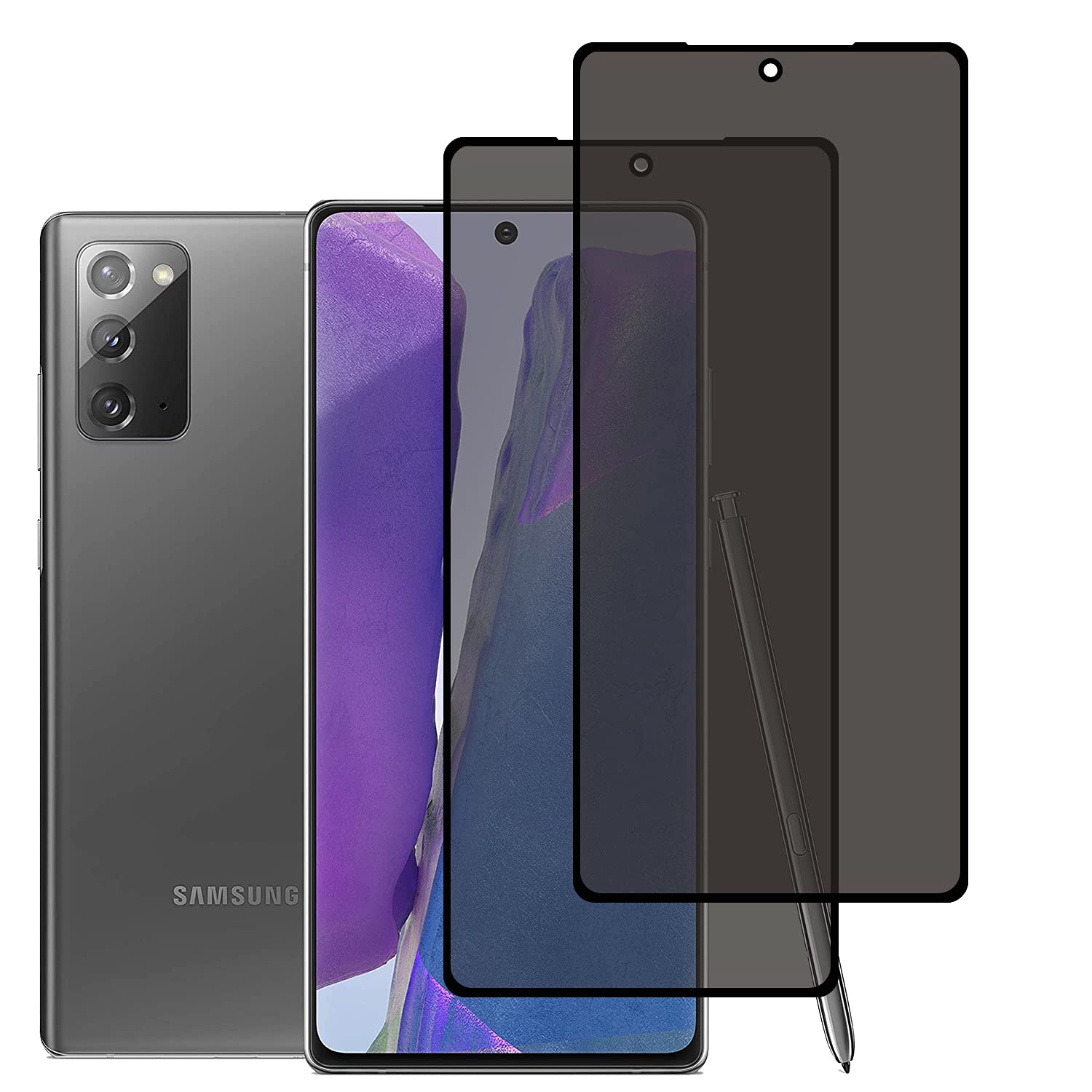 KELOLIN [2 Pack] Privacy Screen Protector for Samsung Galaxy Note 20 5G, 9H Hardness Anti-Scratch, Anti Spy, Full Coverage, HD Tempered Glass Screen