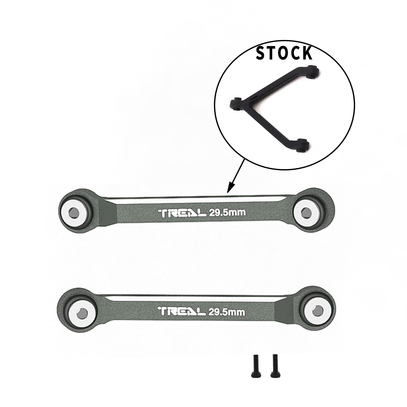 TREAL SCX24 Upper 2 Links ?4 Links Conversion? 29.5mm Alu#7075 for Axial SCX24 Deadbolt Betty 1/24 Scale Trucks (Gray)