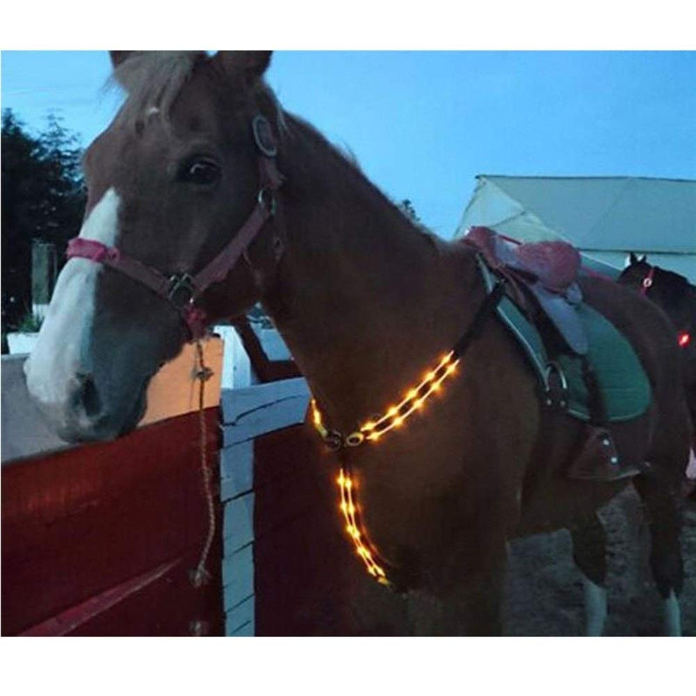 Ogłowie koni LED Halter Widoczność Tack jazda konna Sprzęt bezpieczeństwa w nocy Obroża LED Światła LED Pas piersiowy (kolor: czerwony)