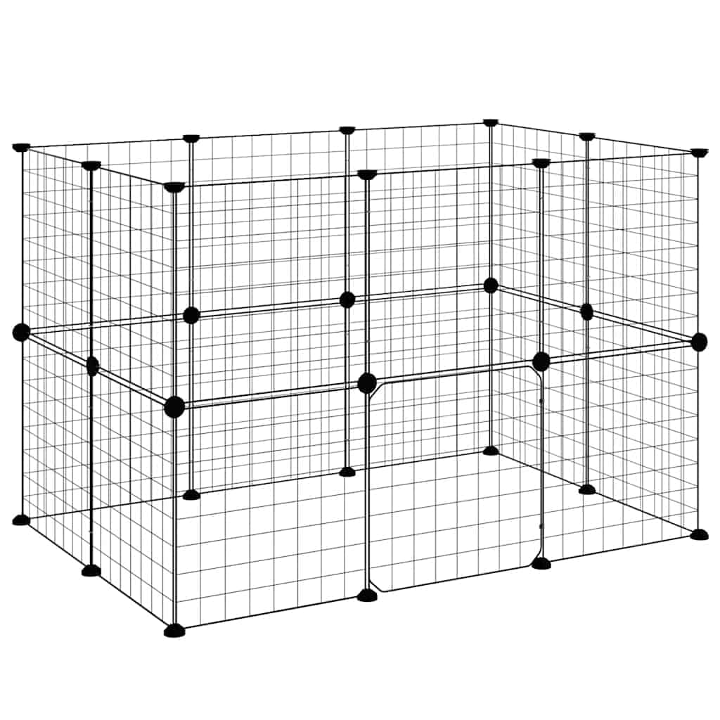 20-TLG. Haustierkäfig mit Tür Schwarz 35x35 cm Stahl,Tier- & Haustierbedarf,Haustierbedarf,Kleintierzubehör,Lebensräume & Gehege für Kleintiere,Schwarz,4.72 kg-3114037