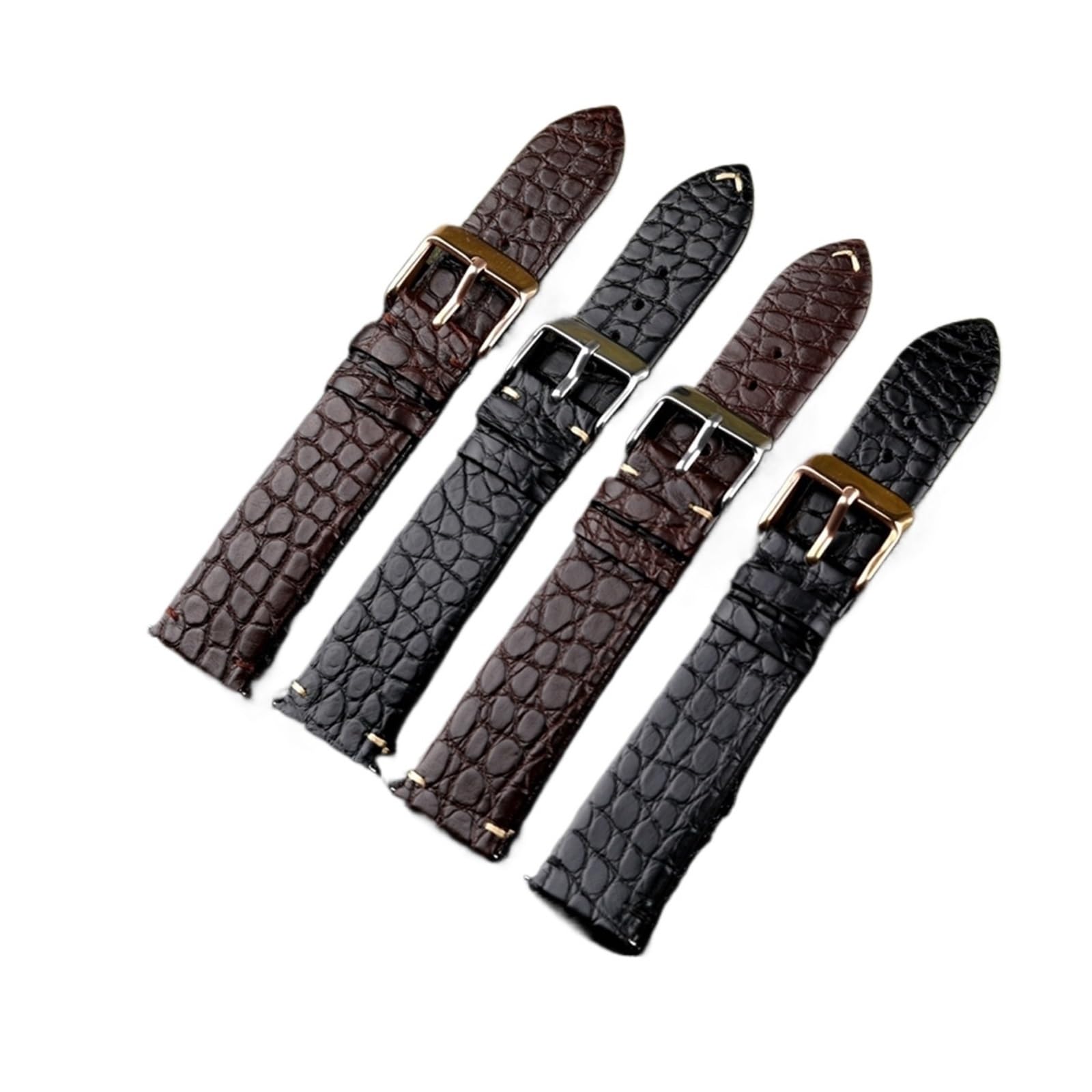 SiChouwz Bracelet À Sangle Souple Ultra-mince À Motif Rond En Cuir De Crocodile À Dégagement Rapide