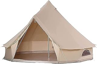 Tendas ao ar livre tendas de lona grande Glamping Yurt Teepee com lençol de chão com zíper e chaminé para acampamento em família, caminhadas, caça, abrigo