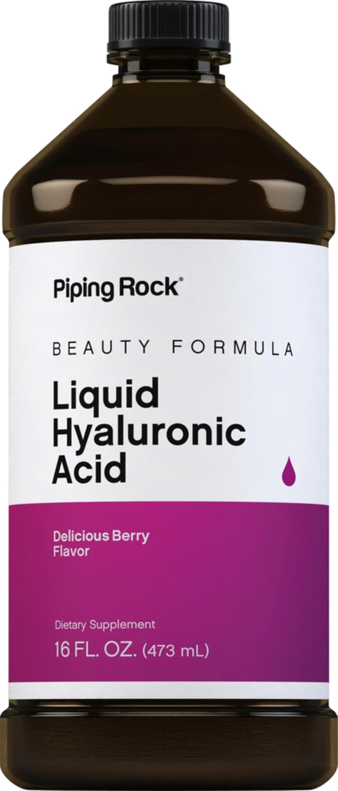 Piping Rock Liquid Hyaluronic Acid Supplement | 100mg | 16 fl oz