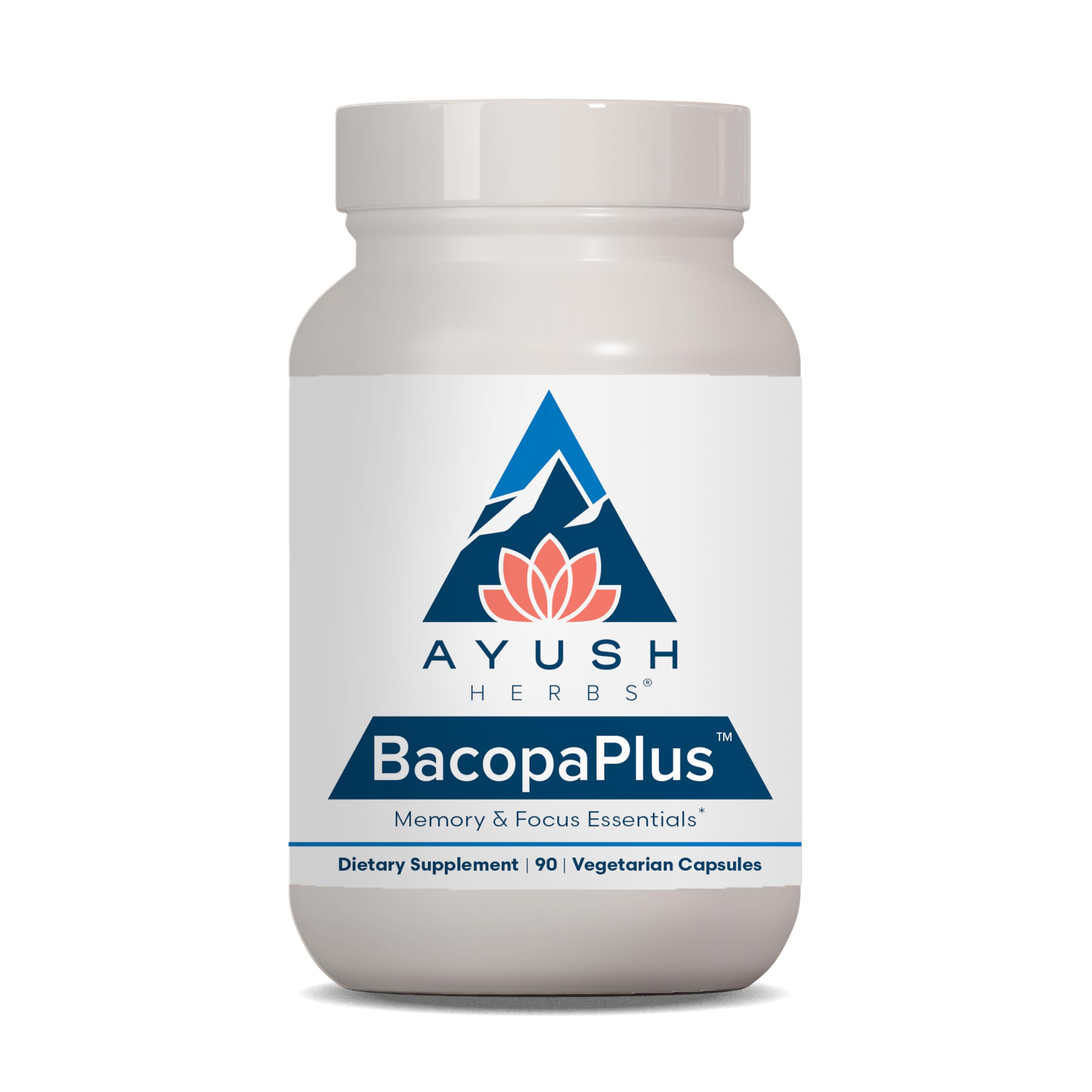 BacopaPlus - Bacopa Supplements, Organic Bacopa for Memory & Focus, Cognitive Support Pill for Adults with Ginkgo, Gotu Kola, Ashwagandha - 90 Vegetarian Capsules (1 Count)