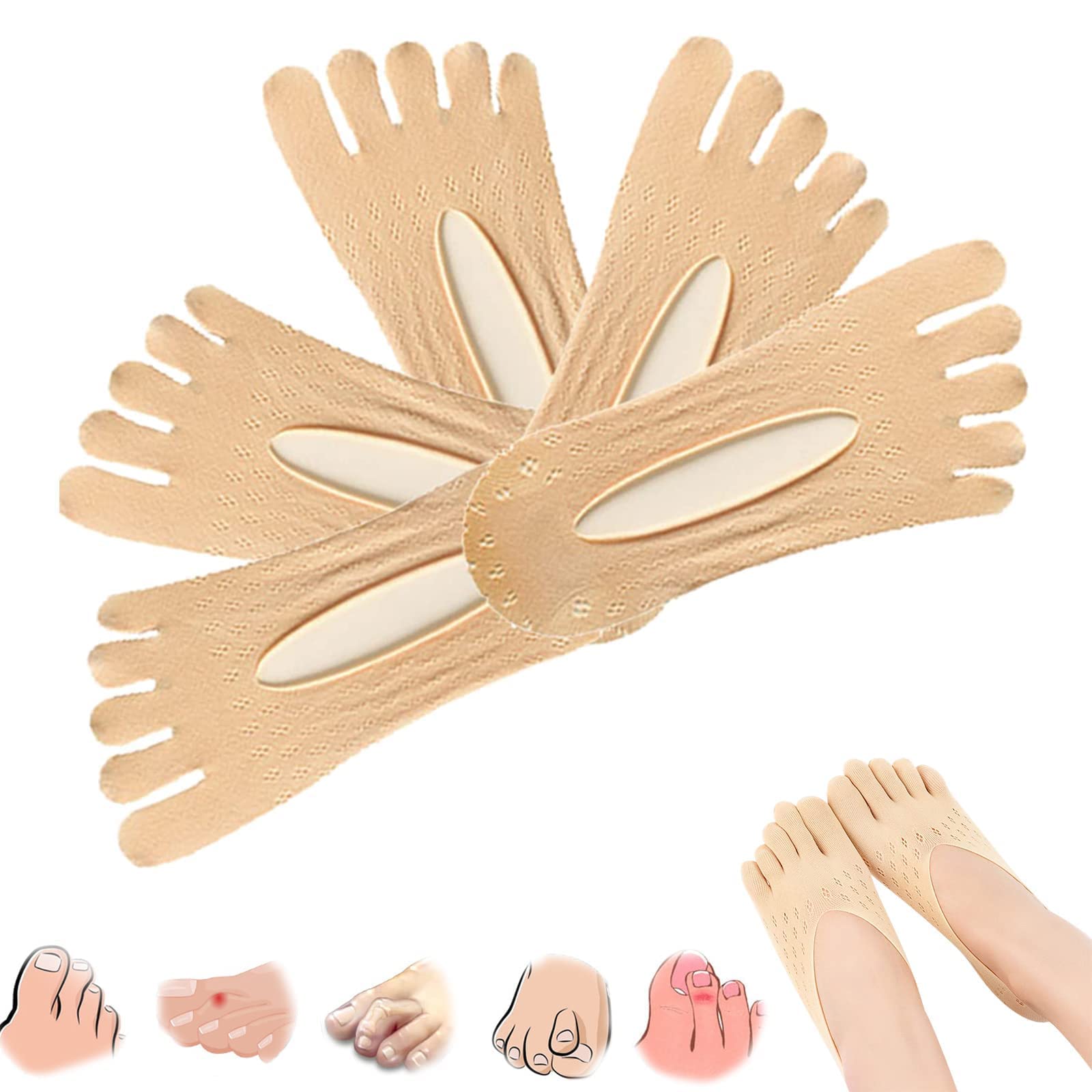 5Pairs Orthoes Bunion Relief Socks Women Orthopedic Toe Compression Sock Projoint Antibunions Health Sock Sock Align Toe Socks for Bunion Anti Bunion Socks for Women and Men