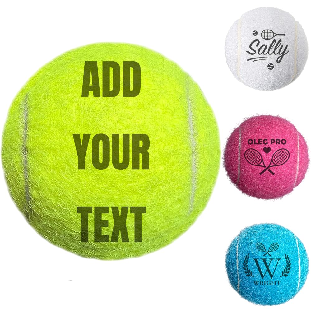 FCQIANKM Personalized Custom Tennis Balls - 8 Design Styles - Unique Gift for Tennis Lovers & Dog Owners - Custom Name & Logo Professional Training Balls - Ideal Birthday & Holiday Present (Custom)