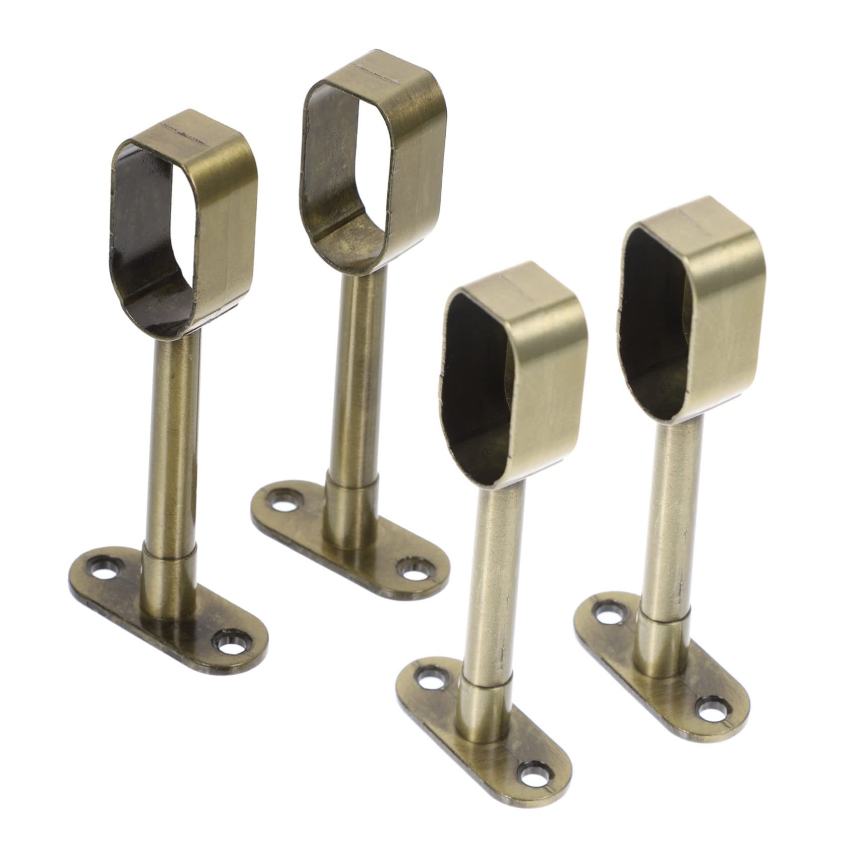 Vaguelly 4Pcs Wardrobe Bracket Shower Curtain Rod Holder Easy Install Closet Fitting for Clothes Curtains and Kitchen Utensils Reliable Structure and