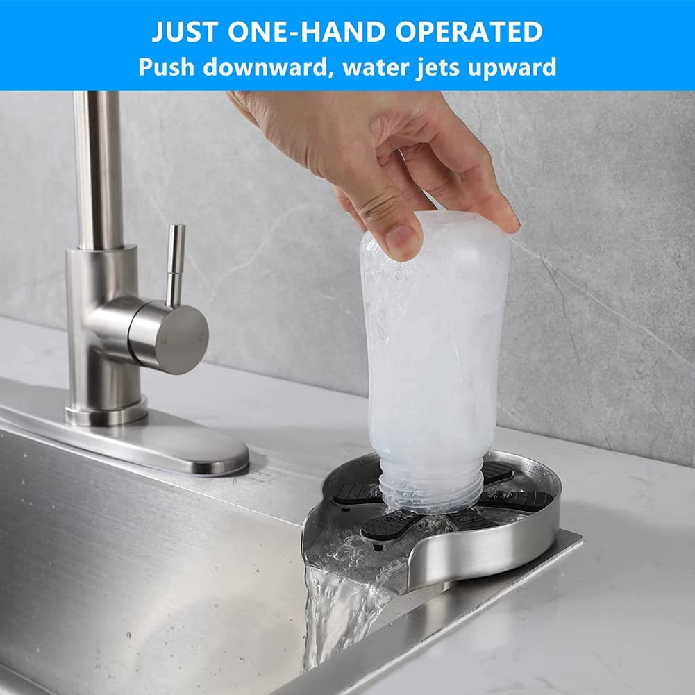 Lanko Cup Washer Glass Rinser for Kitchen Sink Tap Bottle Cleaner for Quick Cleaning at Bar Home Cafe