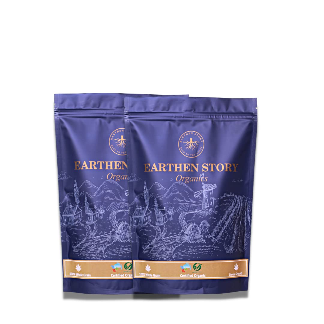 Earthen Story Certified Organic Jowar Flour & Bajra Flour Combo 1.8kg (900g each) | 100% Whole Grain, Stone Ground, Millet Flour | Gluten Free atta for weight loss, good for diabetics (B08ZKNWFMB) Amazon Price History, Amazon Price Tracker
