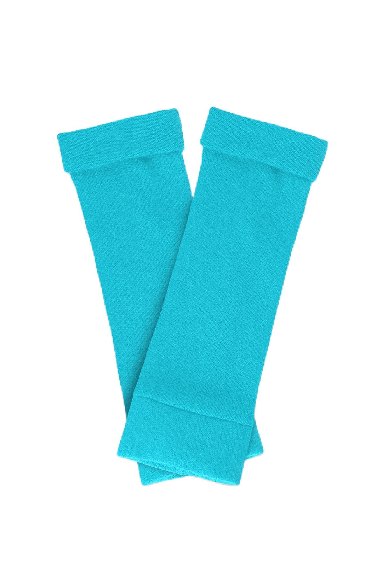 Turtle Doves 100% Recycled Cashmere Fingerless Gloves Turquoise