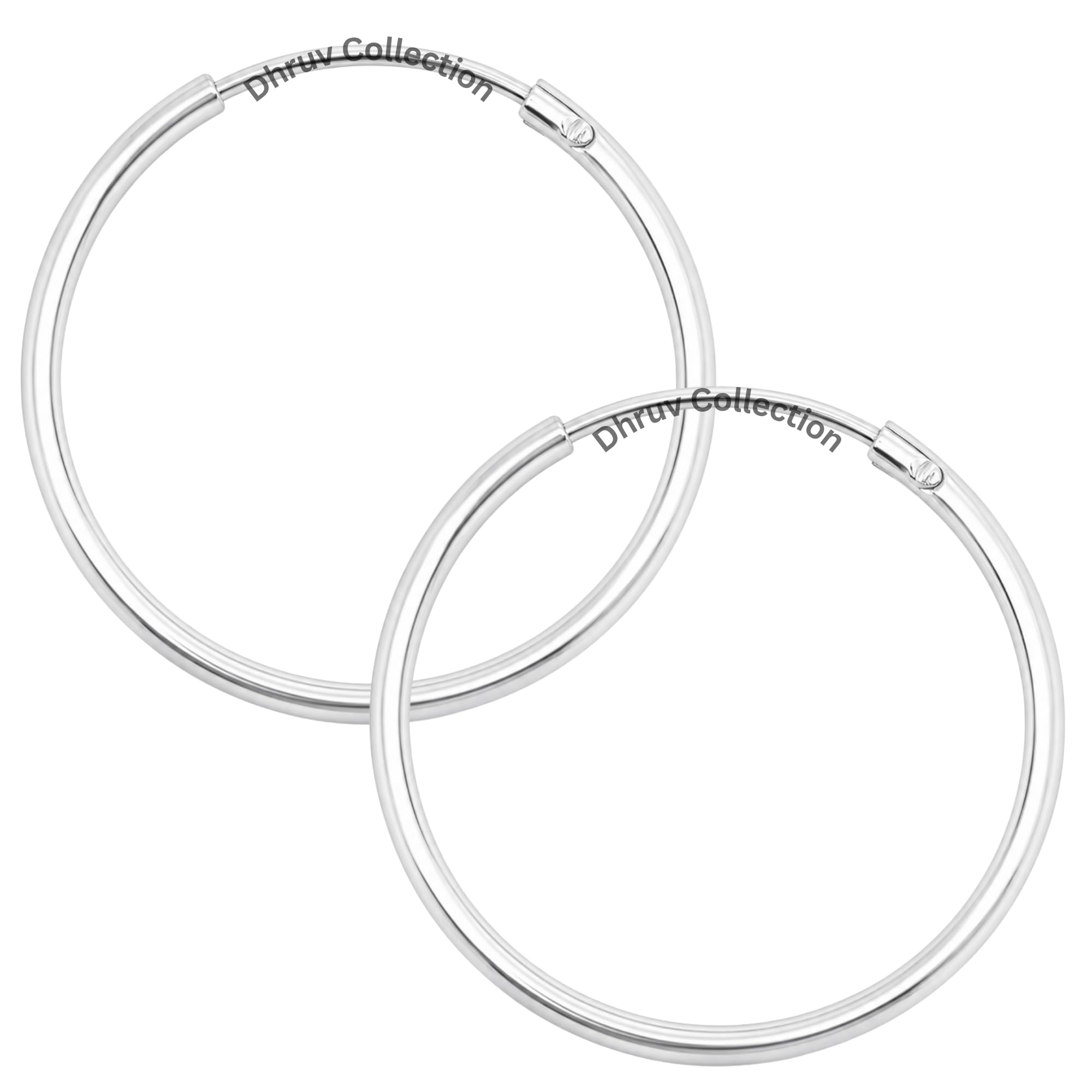 925 Sterling Silver Plain Hoop Earrings for Women & Girls | Classic Lightweight Bali Earring Set | Hypoallergenic Polished Jewellery Piercing Hoop-image-45