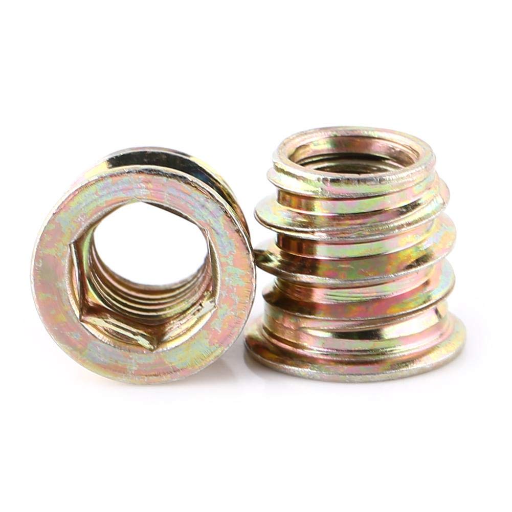 Threaded Wood Inserts 20PCS Zinc, Furniture Screw in Nut, Plated Hex Drive, Threaded Inserts for