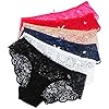 Sunm Boutique 6 Pack Womens Underwear Invisible Seamless Bikini Lace Underwear Half Back Coverage Panties Multicoloured