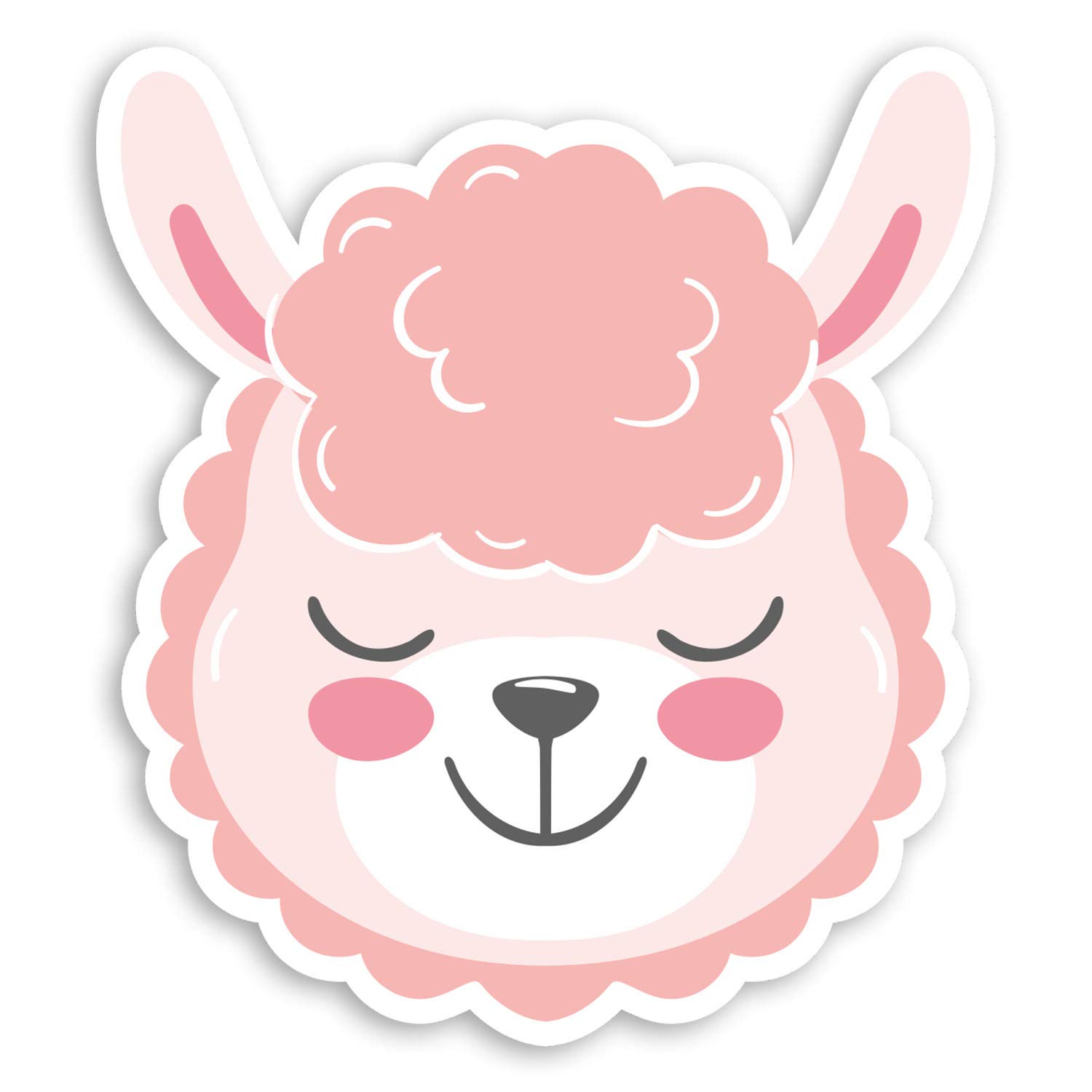 2 x 10cm Cute Pink Lamb Vinyl Stickers - Kids Sheep Girls Luggage Sticker #20729 (10cm Tall)