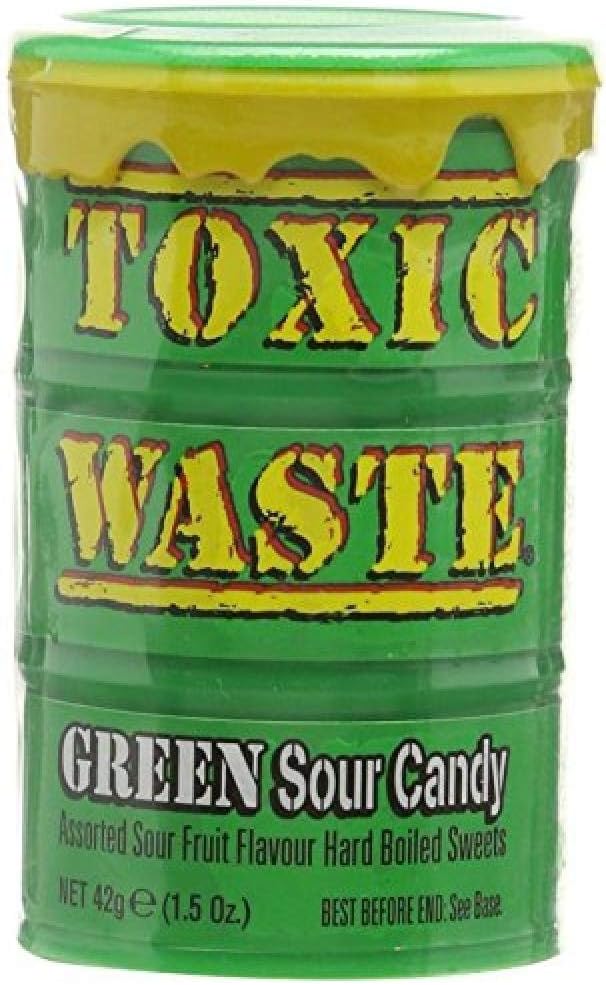Toxic Waste Green Sour candy Assorted Sour Fruit Flavour Hard Candy 42g