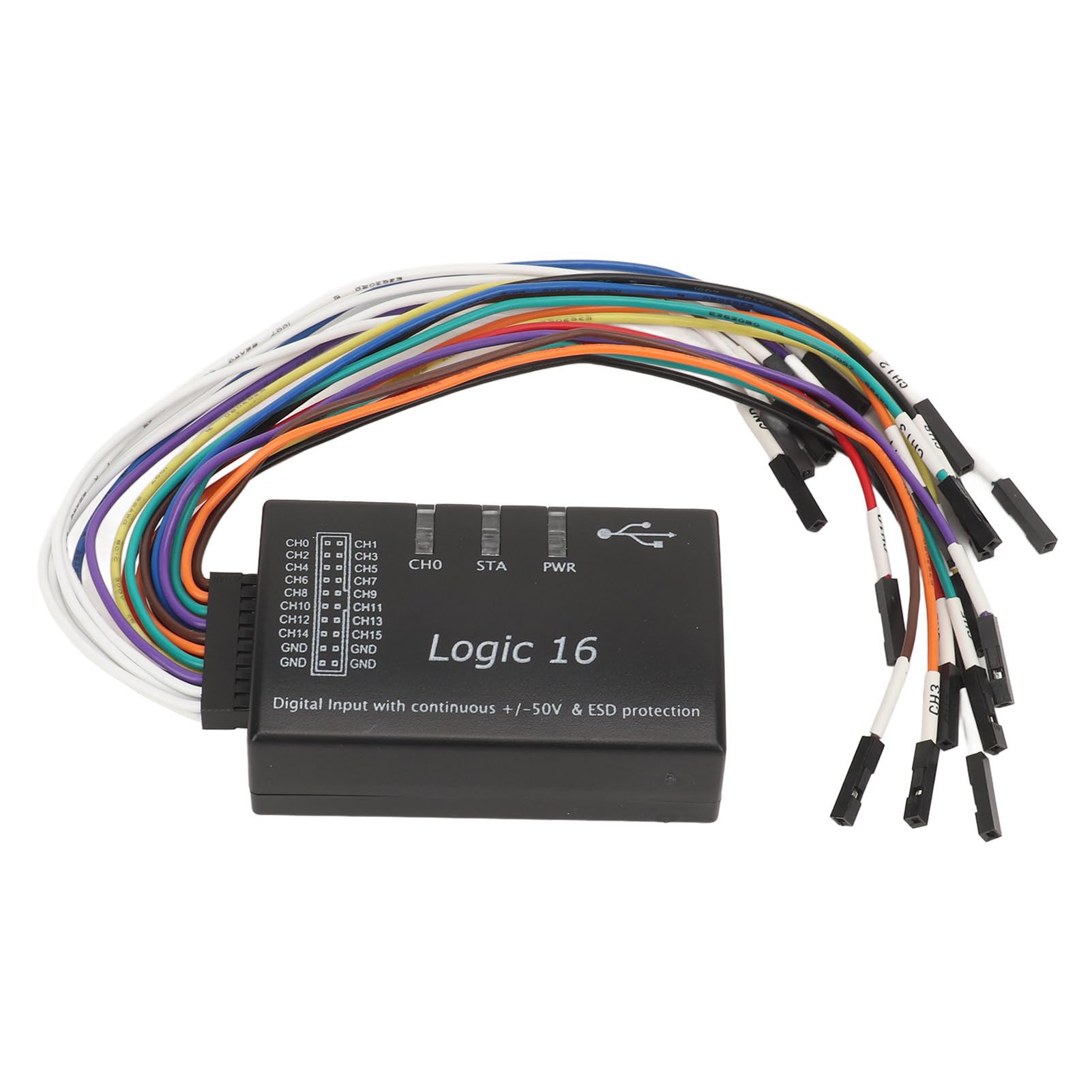 Logic Analyzer USB, Tasa de Muestreo de 16 Canales de 100m, Protección de ESD, para el Software LOGIC2