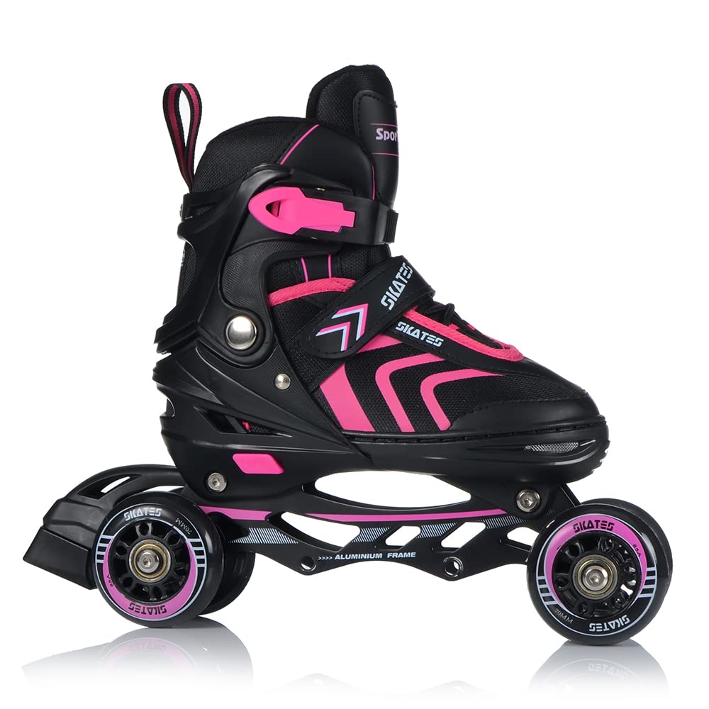 Pattini in linea 4 in 1, pattini in linea regolabili, per bambini e adulti, cuscinetti ABEC7, taglie 29-43
