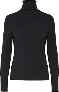 ONLY Female Knitted Jumper, Turtleneck M Black (Black Black)