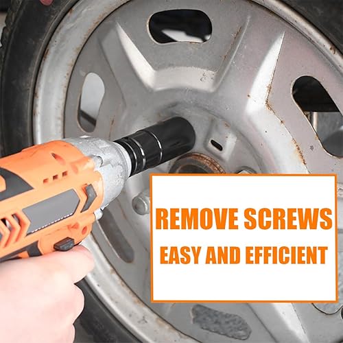 Miniatura 5 de BESULEN Enchufe de tuerca de llanta de 6+7 puntos, kit de herramientas de extracción de bloqueo de rueda de automóvil, 6 ranuras para 0.689 in de