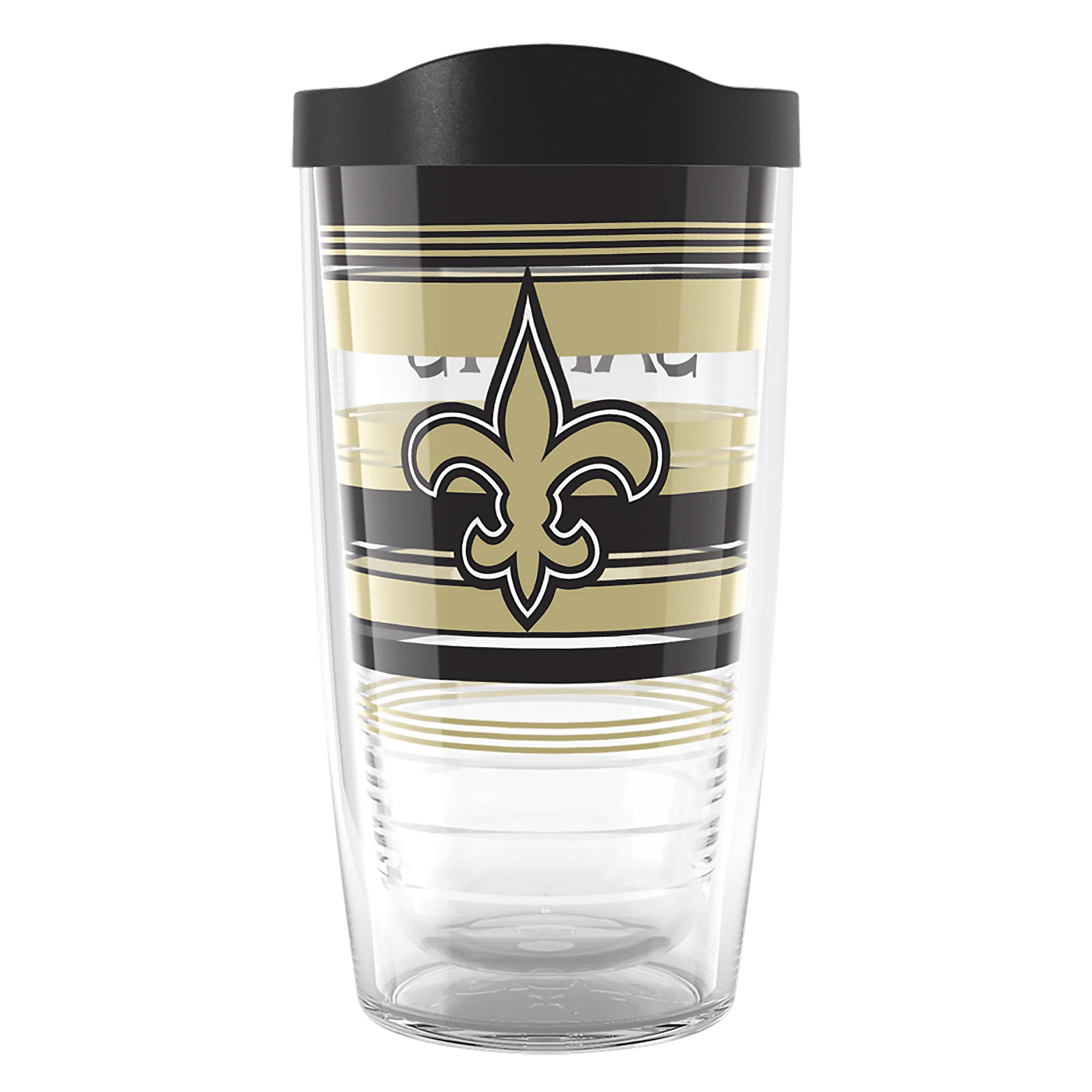 Tervis NFL New Orleans Saints - Hype Stripes Made in USA Double Walled Insulated Tumbler Travel Cup Keeps Drinks Cold & Hot, 16oz, Classic