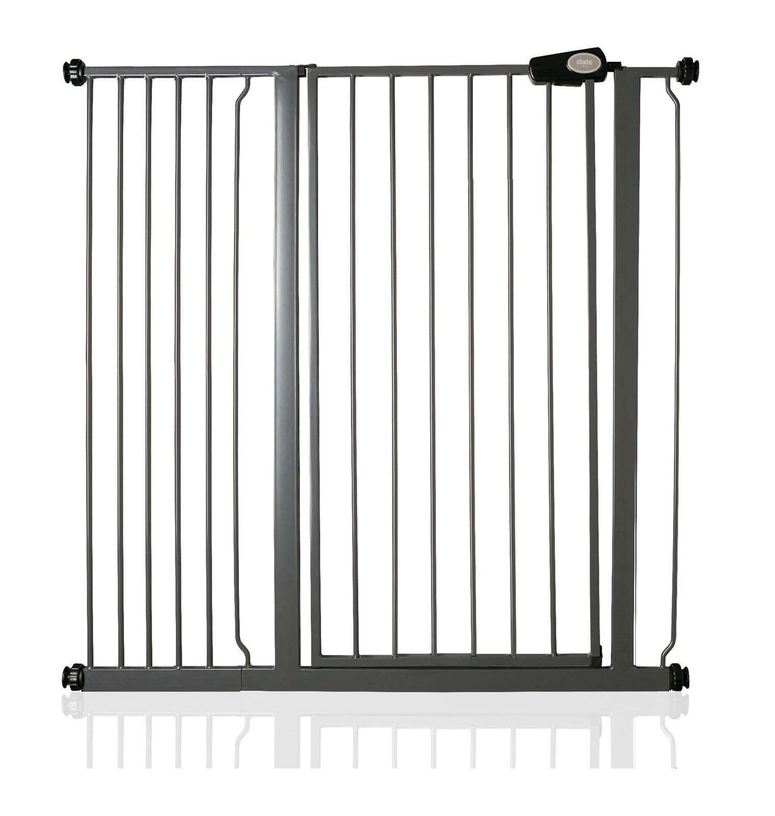 Safetots Matt Black Extra Tall Metal Safety Gate Pressure Fit, 120.3Cm - 127.9Cm, 104Cm In Height, Extra Tall Stair Gate, Tall Baby Gate, Easy Installation