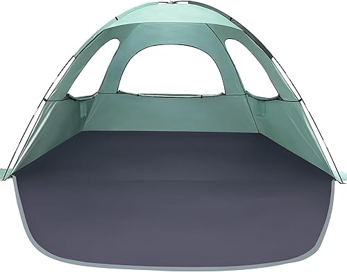 WhiteFang - Tienda de campaña portátil con protección ultravioleta para la playa, refugio del sol para 3 personas con piso extensible, 3 ventanas de