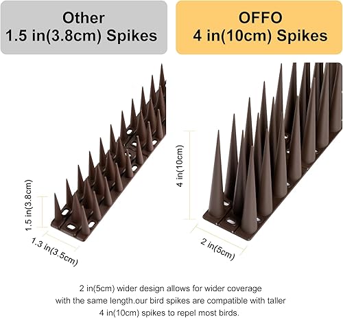 Miniatura 2 de OFFO Bird Spikes - Picos de paloma para exteriores para gatos que mantienen a los pájaros, mapache, pájaro carpintero, 40 pies (40.0 ft), marrón