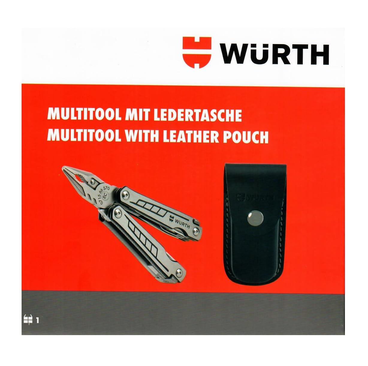 Würth Multitool - Juego de herramientas multifunción con funda de piel (2 piezas)