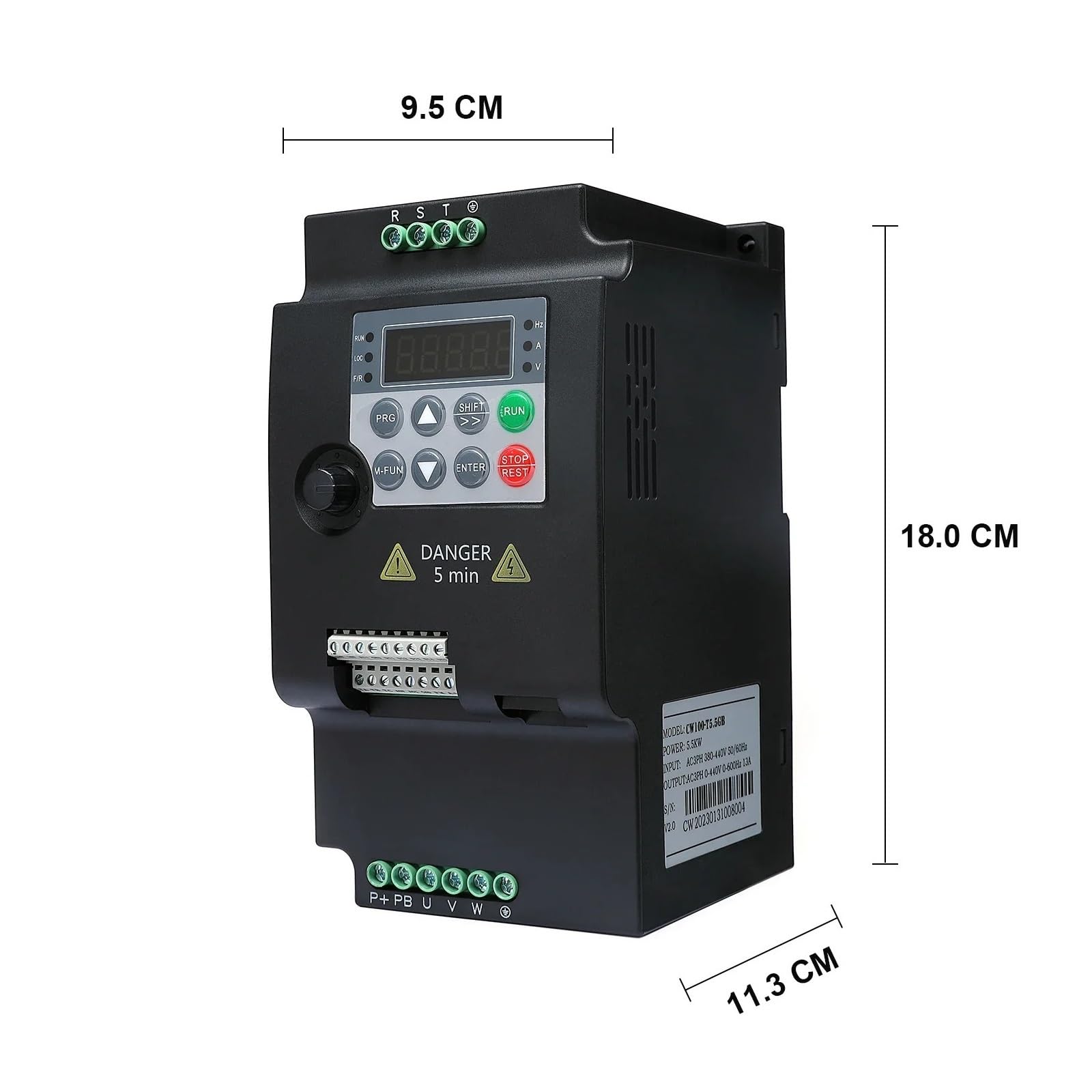 Konwerter częstotliwości, 220 V 380 V 0,75/1,5/2,2/4/5,5 kW do napędu o zmiennej częstotliwości, 3-fazowego regulatora prędkości, falownika, silnika VFD, falownika(Panel and cable)