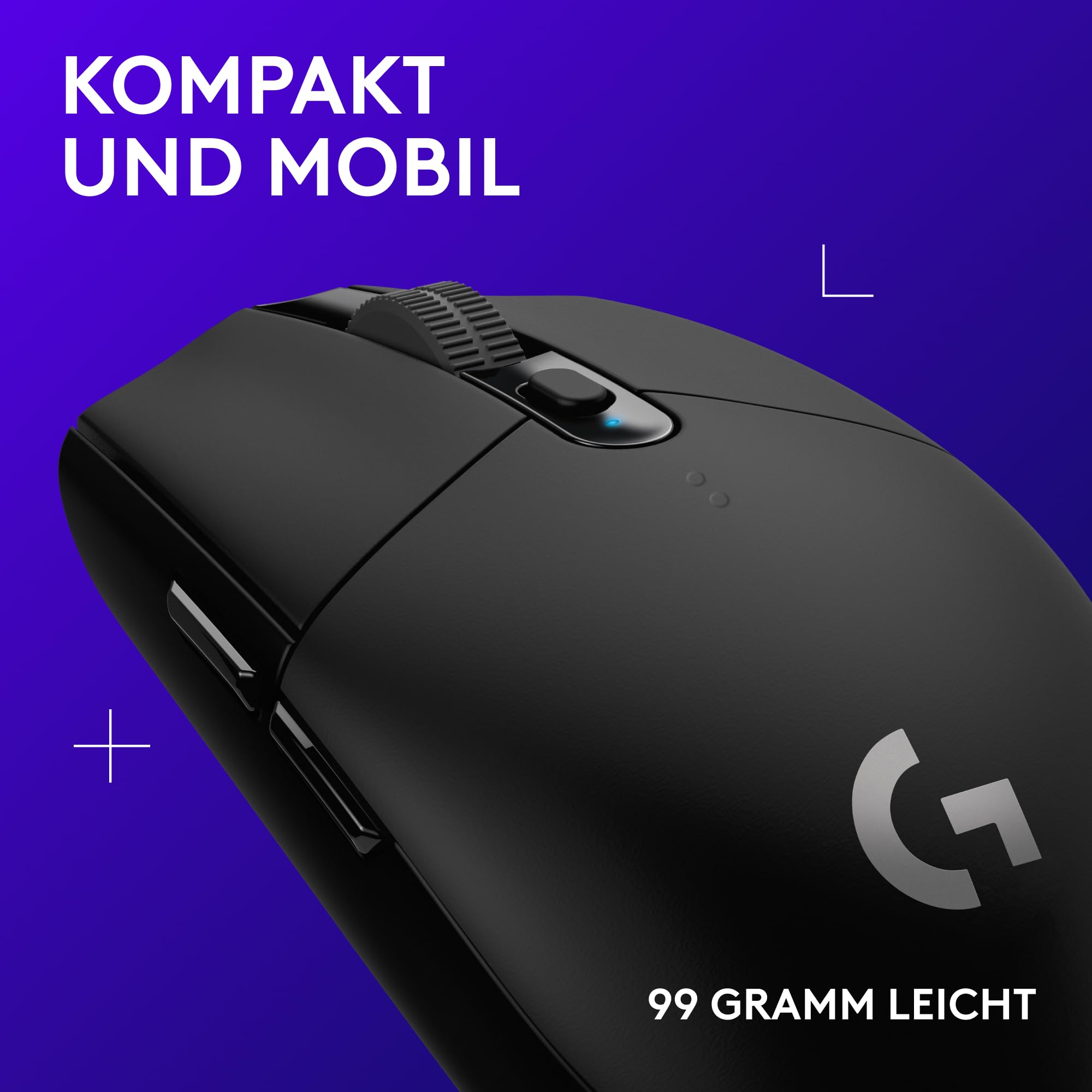 Logitech G G305 LIGHTSPEED kabellose Gaming-Maus HERO 12K DPI Sensor Wireless 6 Tasten 250h Akku Schwarz