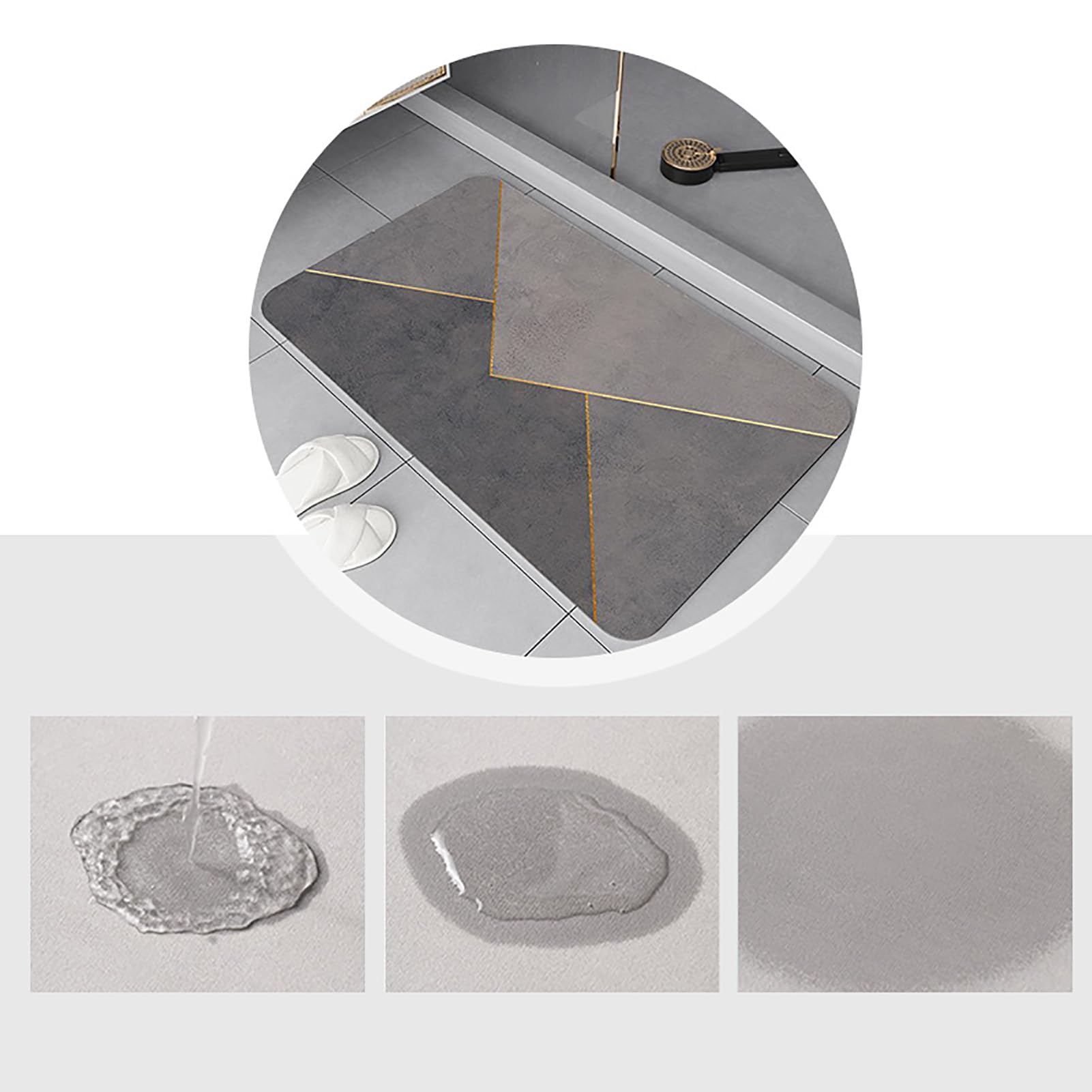 Tappeti Antiscivolo 80x120cm, Asciugatura Rapida Tappetino, Lavabile Morbido in Microfibra, Lavabile in Lavatrice Tappetino da Bagno, per Porta Doccia, Cucina, Sala d'Ingresso, Cameretta