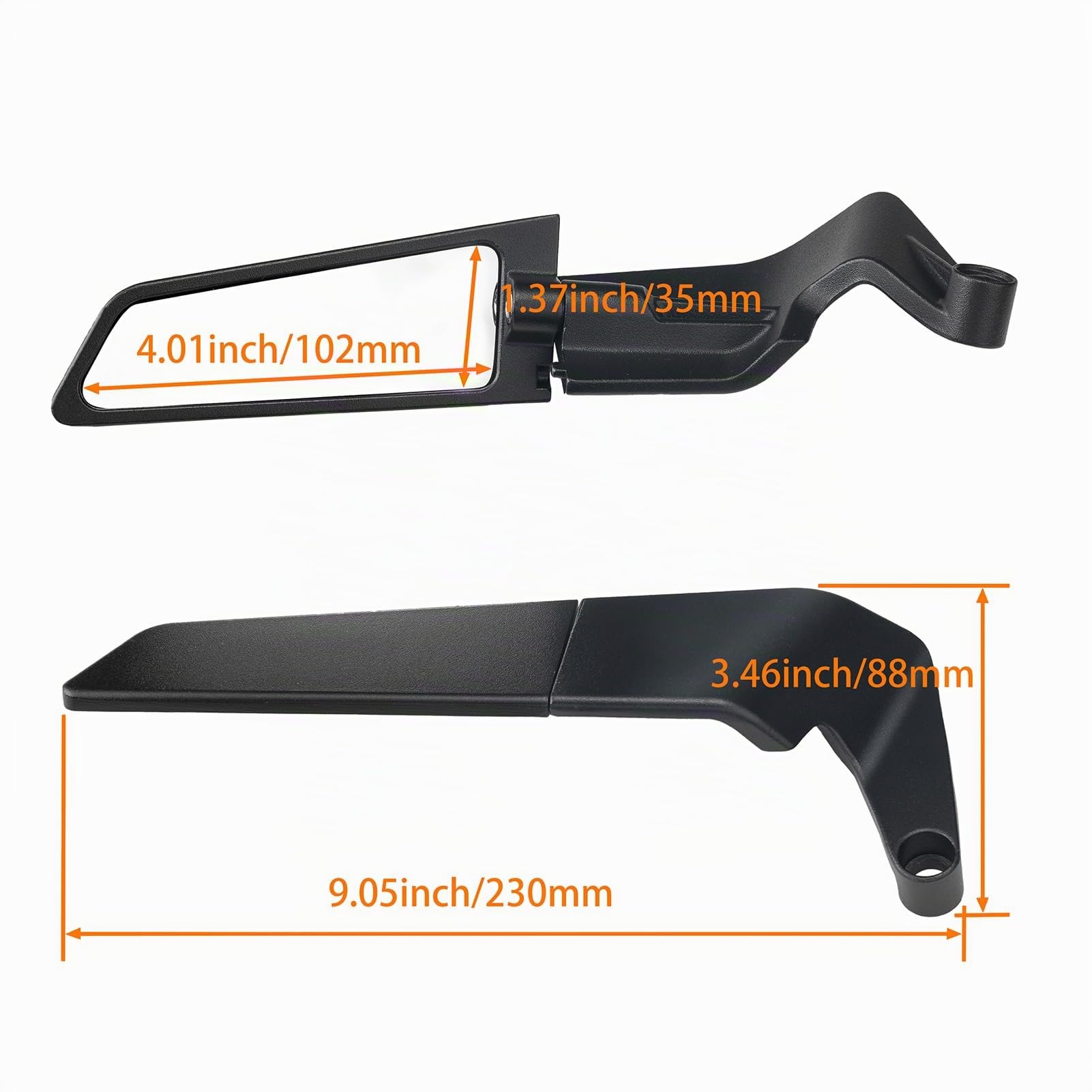 Xintre - Espejos universales para moto, discretos, 10 mm y 8 mm, espejo retrovisor giratorio, compatible con modelos específicos de moto