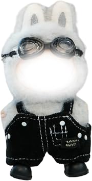 Clothes for 10cm Doll, 4 pcs Set 4.0 LBB Dolls Outfits Luxury Glasses Crochet Hats Glasses Bag Shoes Accessories Stylish Adorable Small Clothes No Doll Cowboy Pilot Black