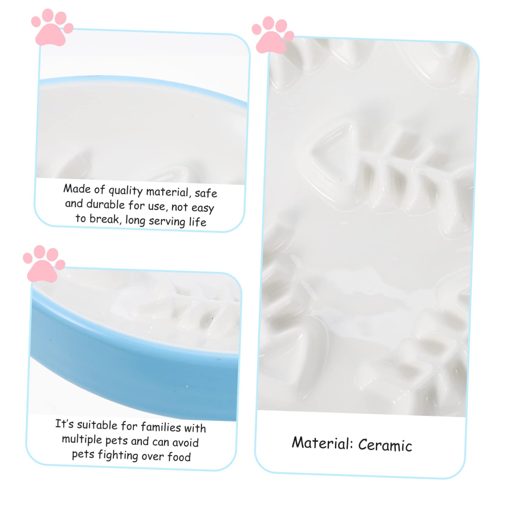 Sosoport 1pieza Comedero Antivoracidad Cerámico para Perros y Gatos Plato De Alimentación Lento para Mascotas para Entrenamiento y Control De Apetito
