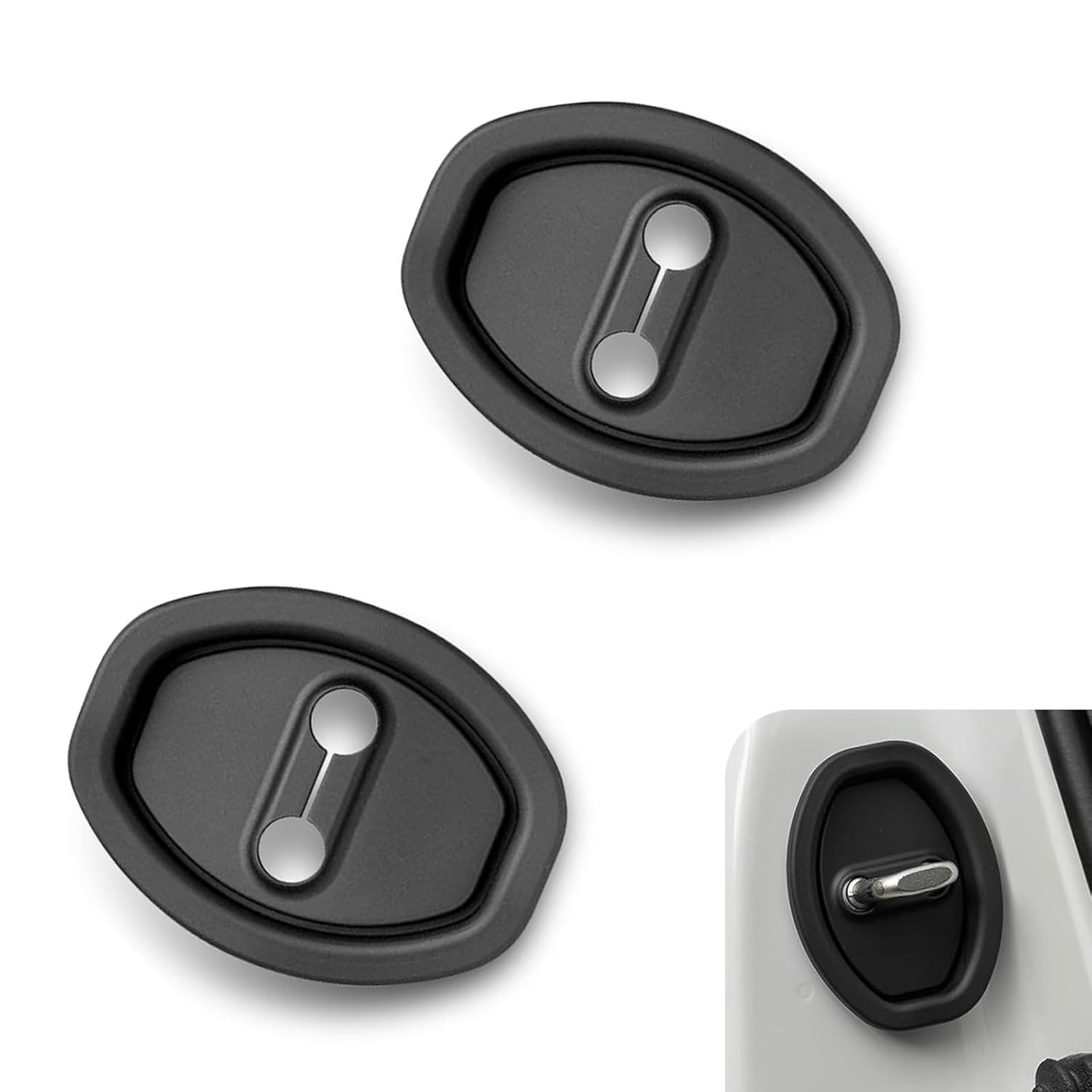 2 PCS Car Door Latch Lock Cover Silent Anti-Rust Anti-Scratch Silicone Protective Cover Thickened Flexible Replacement Parts Fits
