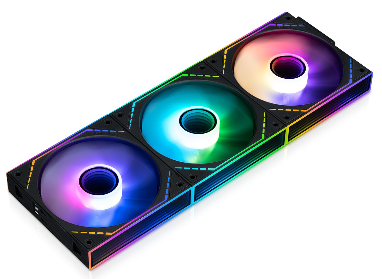 THERMALRIGHT TL-M12QR-S X3 120 mm Ventilador para carcasa de PC, aspas invertidas, 1500 rpm, ARGB Daisy-Chain, iluminación espejo Infinity, paquete de 3 unidades