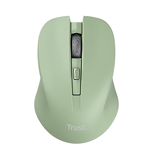 Trust Mydo Souris sans Fil Silencieuse, 82% Plastiques Recyclés 1000-1800 DPI, Récepteur USB Stockable, RF 2.4GHz, pour Gauchers et Droitiers, Mouse pour PC,...