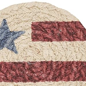 Vhc brands celebration americana jute coaster set of 6  urban country home decor
